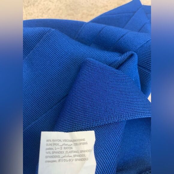 BEBE cobalt blue sleeveless bodycon bandage mini dress Sz S - Picture 8 of 11